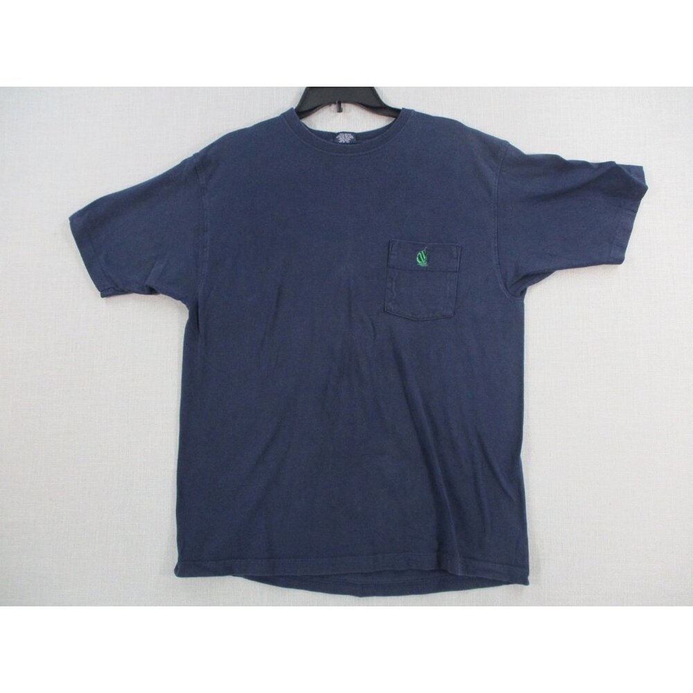 Nautica Mens Blue Pocket Tee Shirt Size L‎ Made In USA